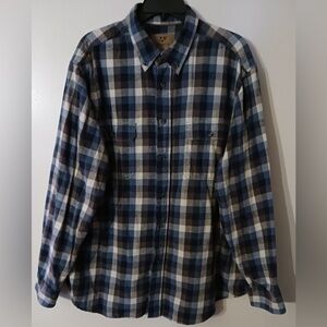 Outdoor Life Blue and Brown Plaid Shirt